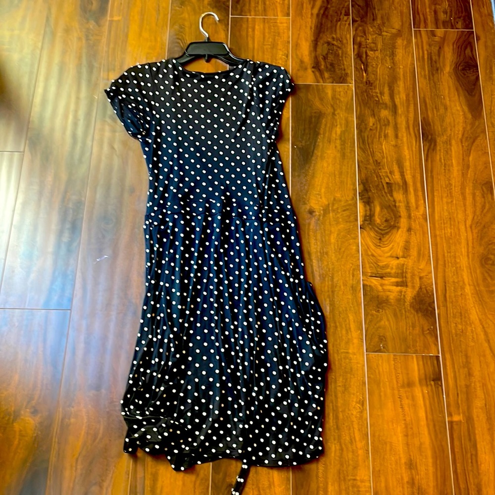 black and white polka dot tie engagement dress size medium zara